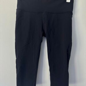 Lululemon Black Mesh Panel Crop Capri Leggings Black Women 6